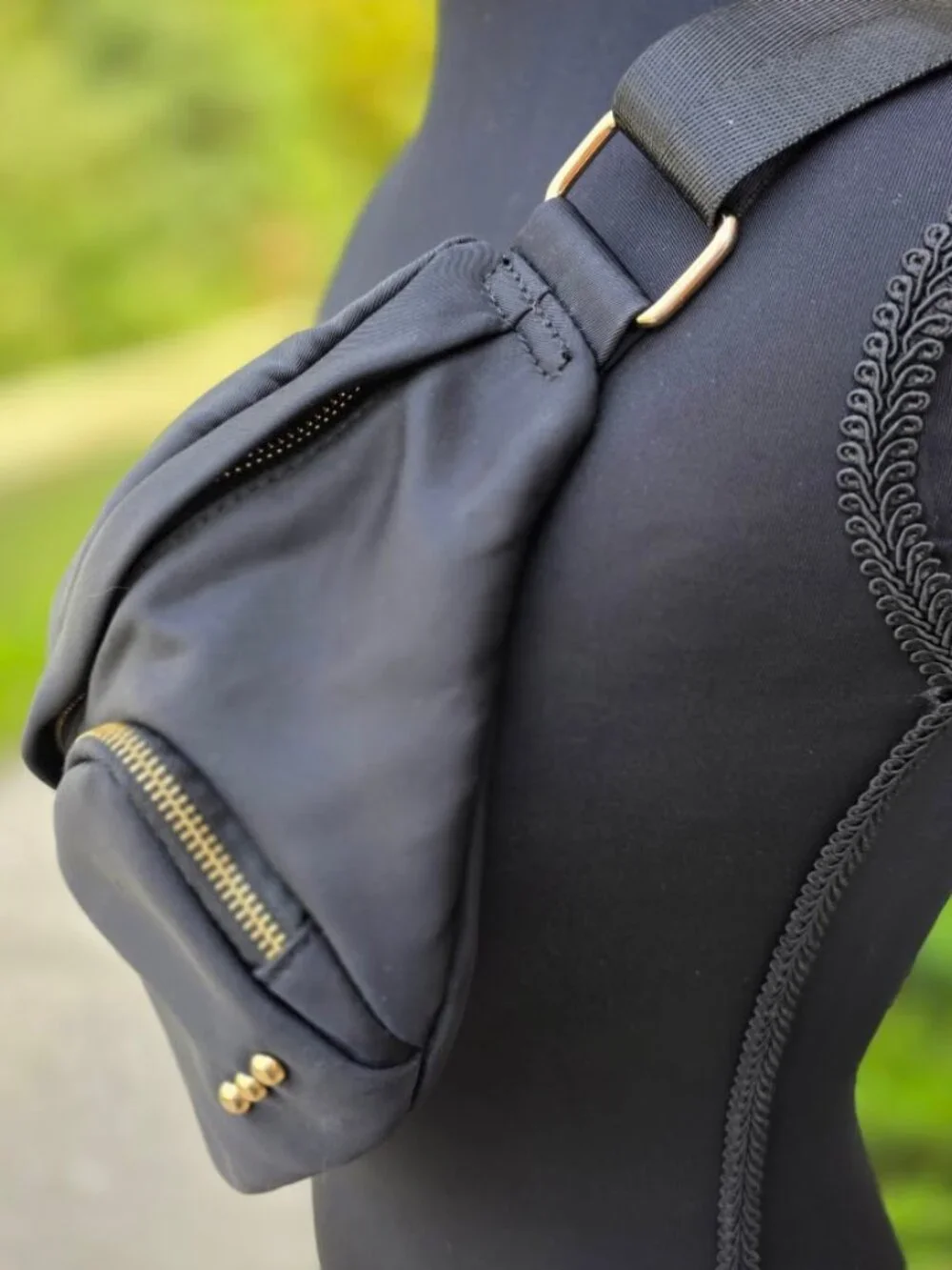 Pretty Simple Savannah Black Nylon Sling Crossbody Bag